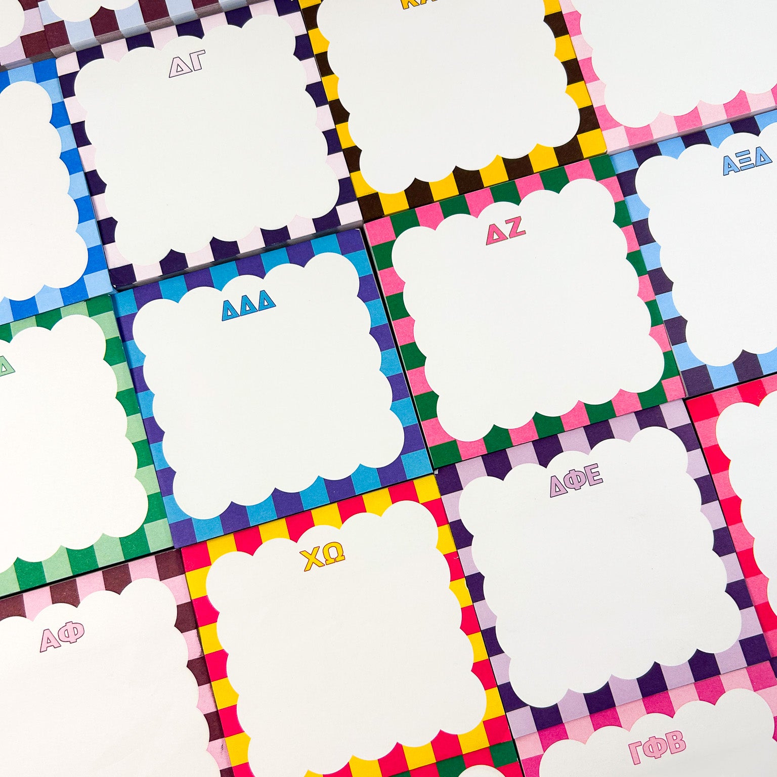 Scallop Sorority Note Cube – 4x4 Sticky Note Block (500 Sheets)