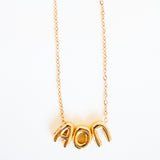 Alpha Omicron Pi Bubble Letter Necklace