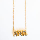 Alpha Chi Omega Bubble Letter Necklace