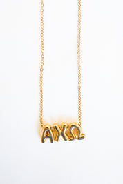 Alpha Chi Omega Bubble Letter Necklace