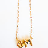 Phi Mu Bubble Letter Necklace