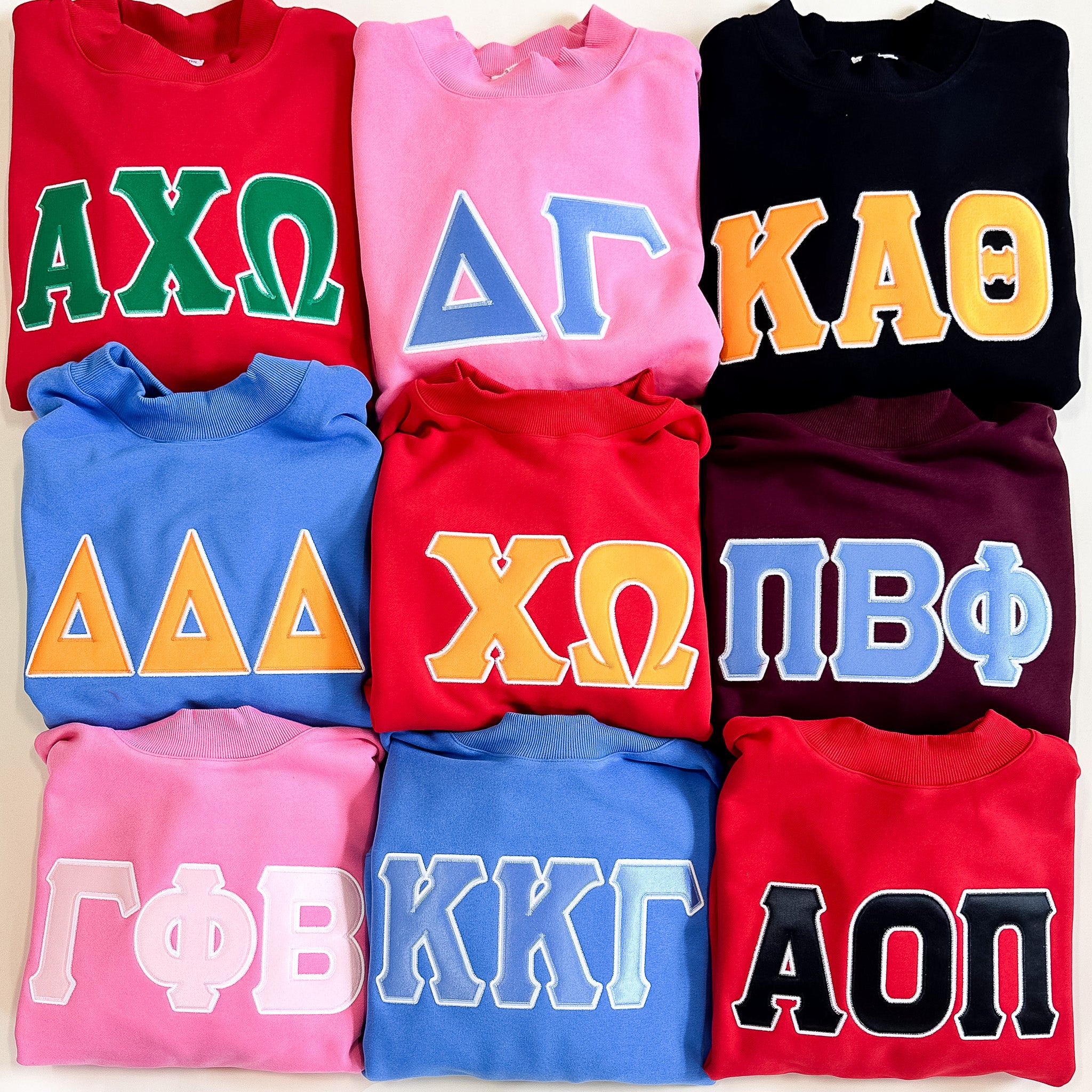 Classic Twill Sorority Embroidered Mock Neck