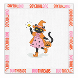 Trick or Treat Witch Cat Needlepoint Canvas