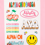 Alpha Chi Omega Sorority Rainbow Sticker Sheet