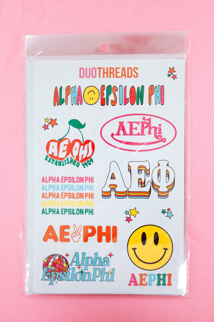 Alpha Epsilon Phi Sorority Rainbow Sticker Sheet