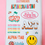 Alpha Sigma Tau Sorority Rainbow Sticker Sheet