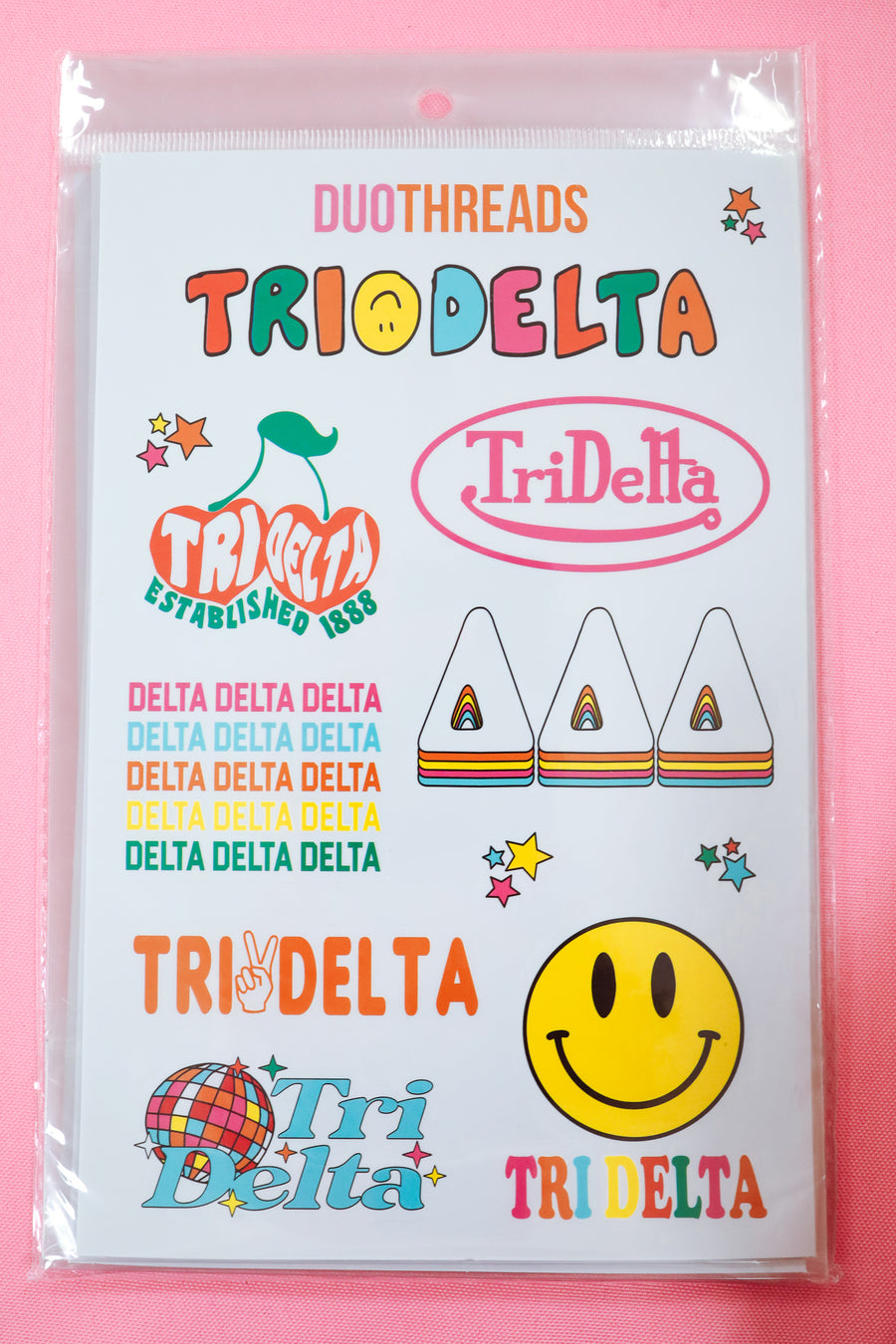 Delta Delta Delta Sorority Rainbow Sticker Sheet