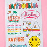Kappa Delta Sorority Rainbow Sticker Sheet