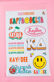 Kappa Delta Sorority Rainbow Sticker Sheet