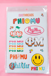 Phi Mu Sorority Rainbow Sticker Sheet
