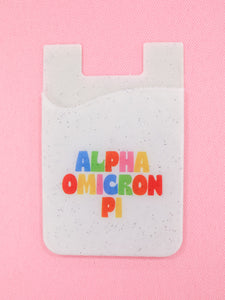 Alpha Omicron Pi Shimmer Phone Wallet