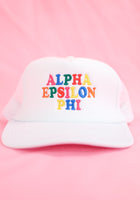 Load image into Gallery viewer, Alpha Epsilon Phi Fun Times Trucker Hat
