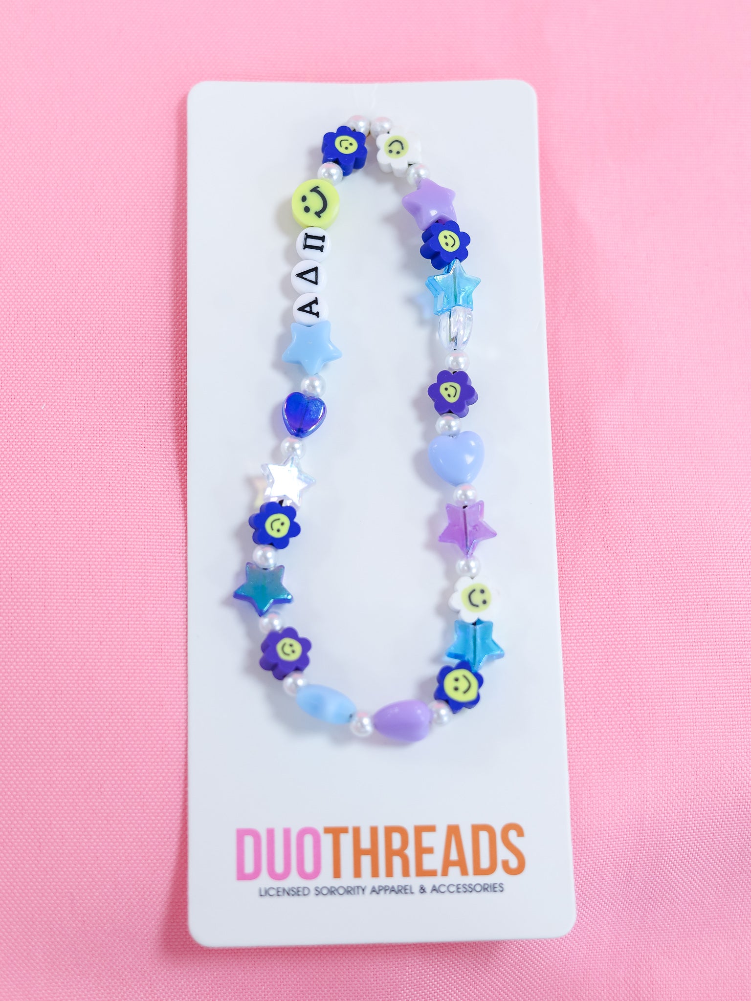 Alpha Delta Pi Beaded Phone Charm