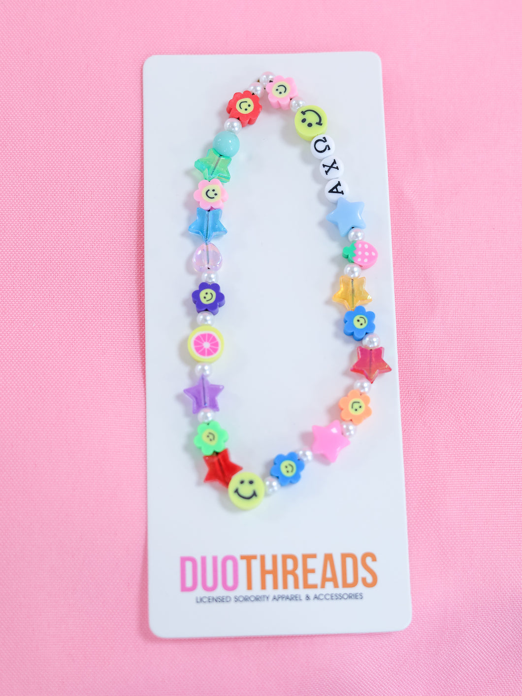 Alpha Chi Omega Beaded Phone Charm