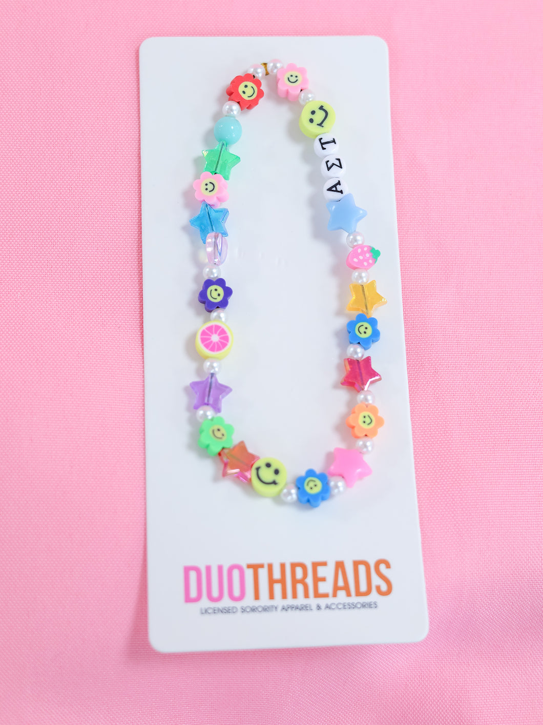 Alpha SIgma Tau Beaded Phone Charm