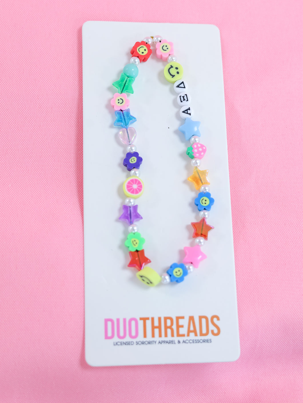Alpha Xi Delta Beaded Phone Charm