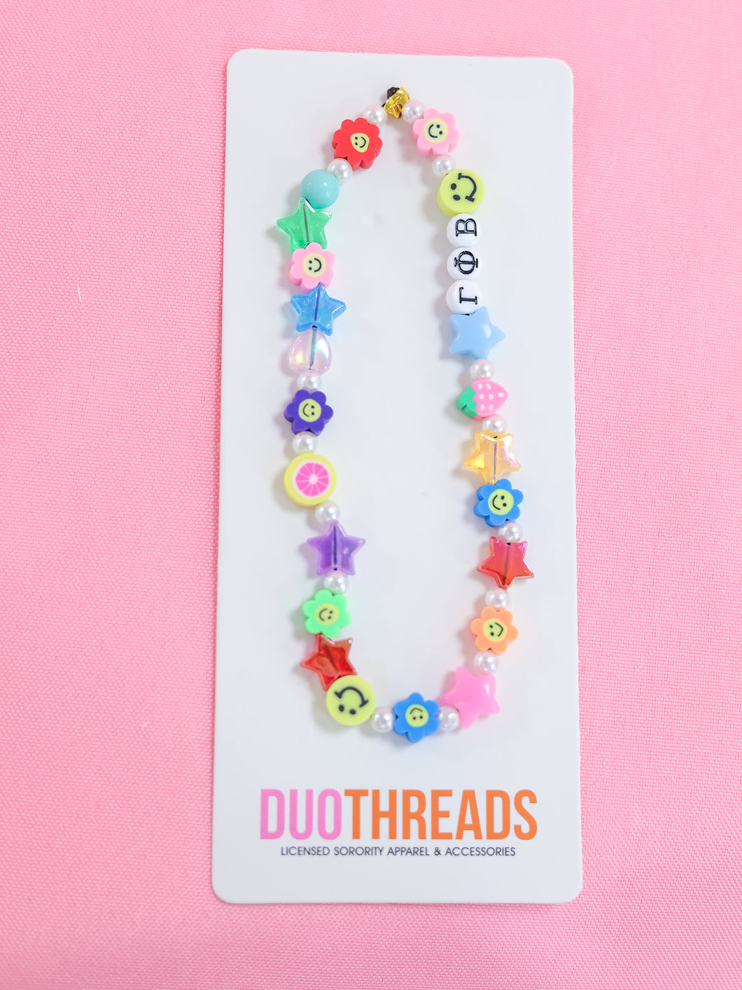 Gamma Phi Beta Beaded Phone Charm