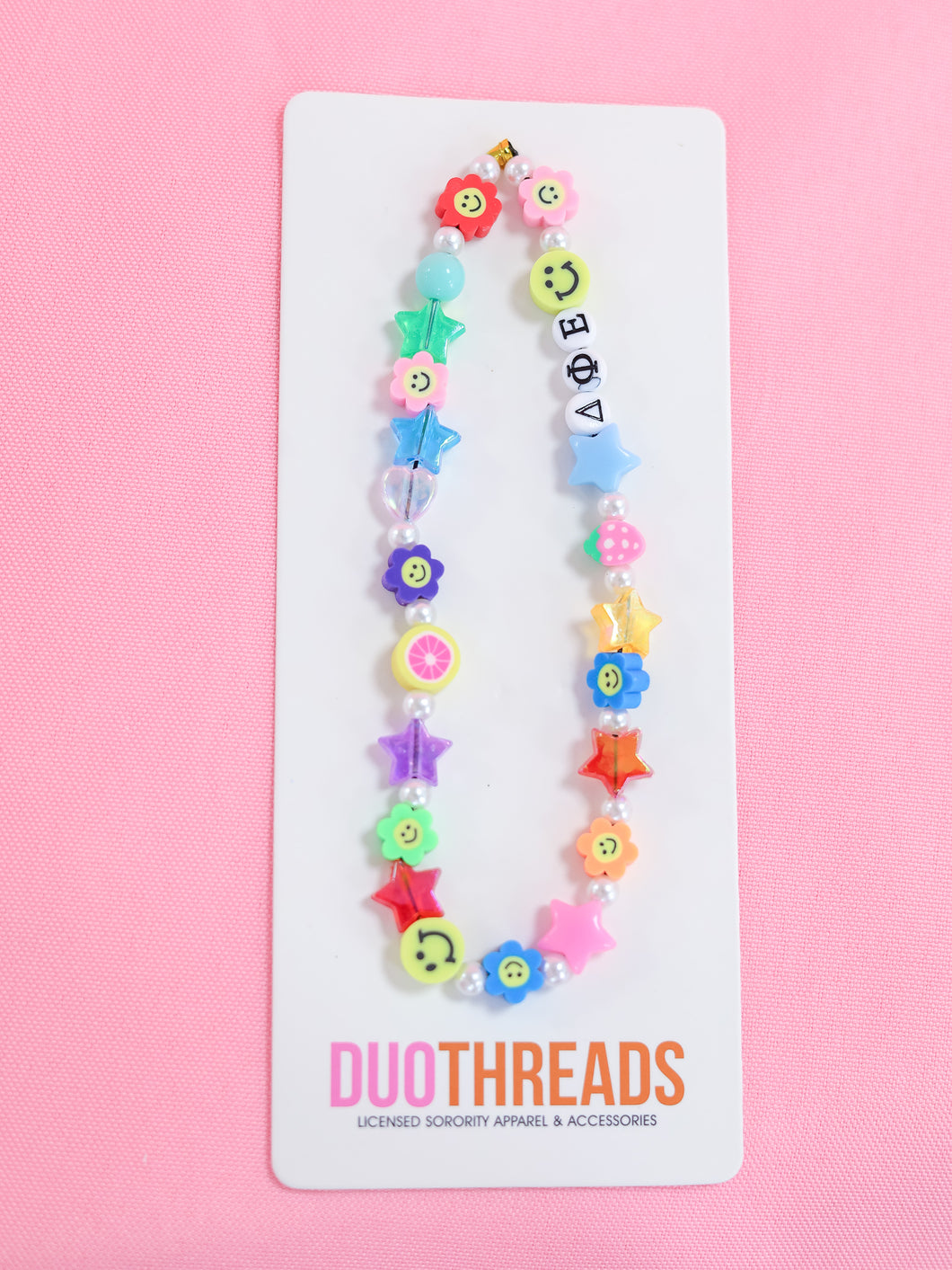Delta Phi Epsilon Beaded Phone Charm