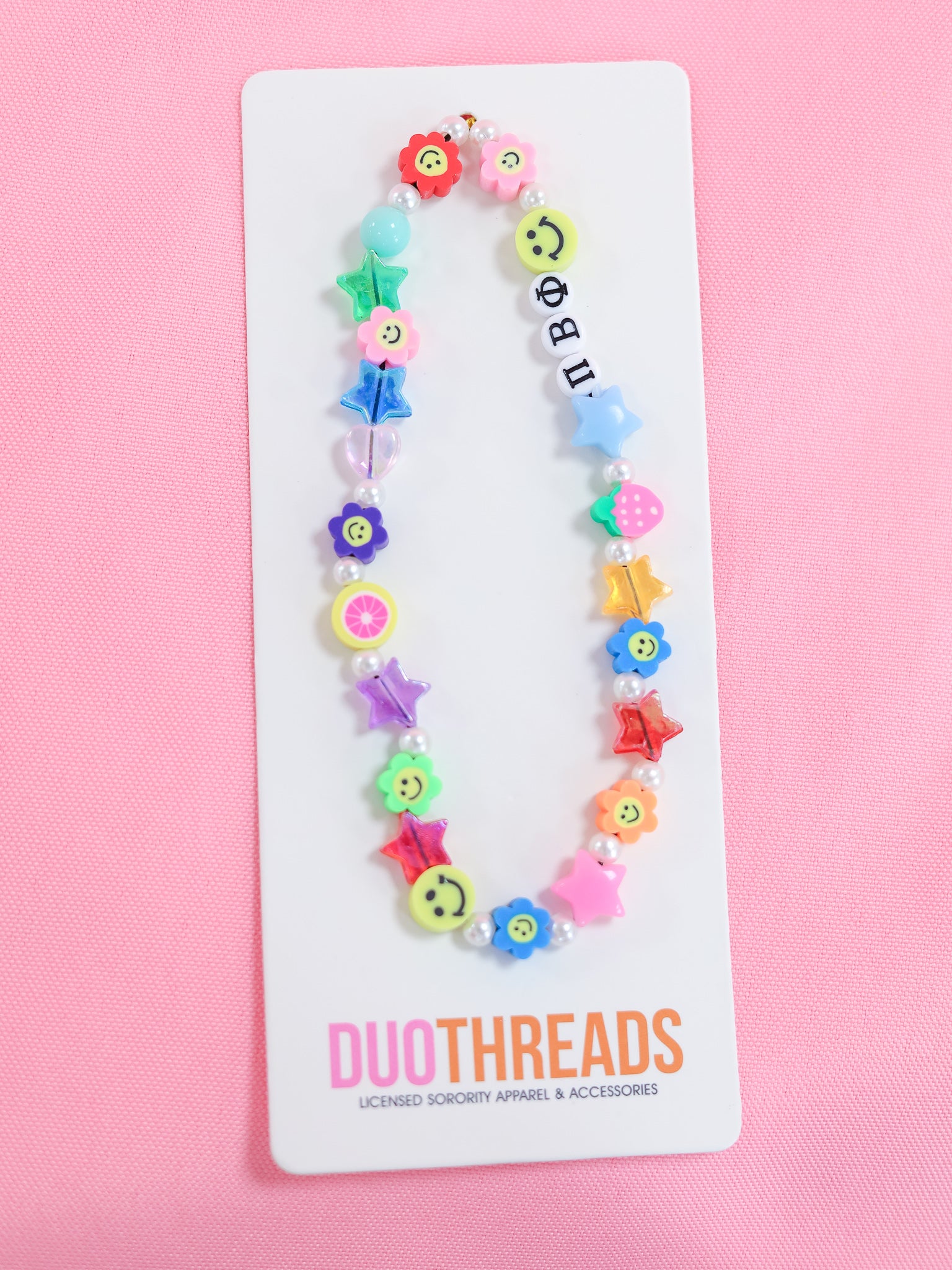 Pi Beta Phi Beaded Phone Charm
