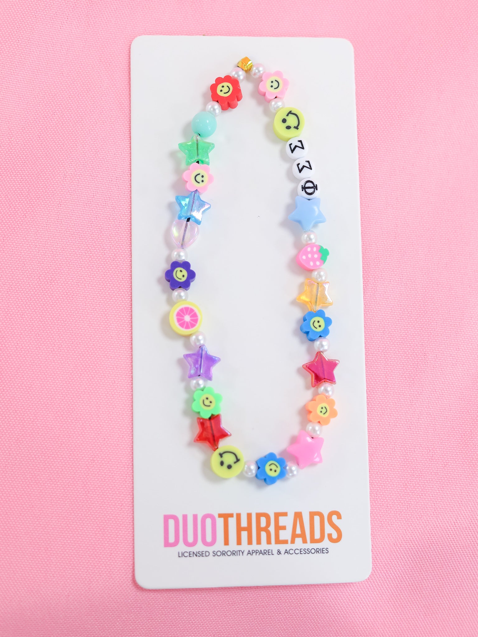 Phi Sigma Sigma Beaded Phone Charm