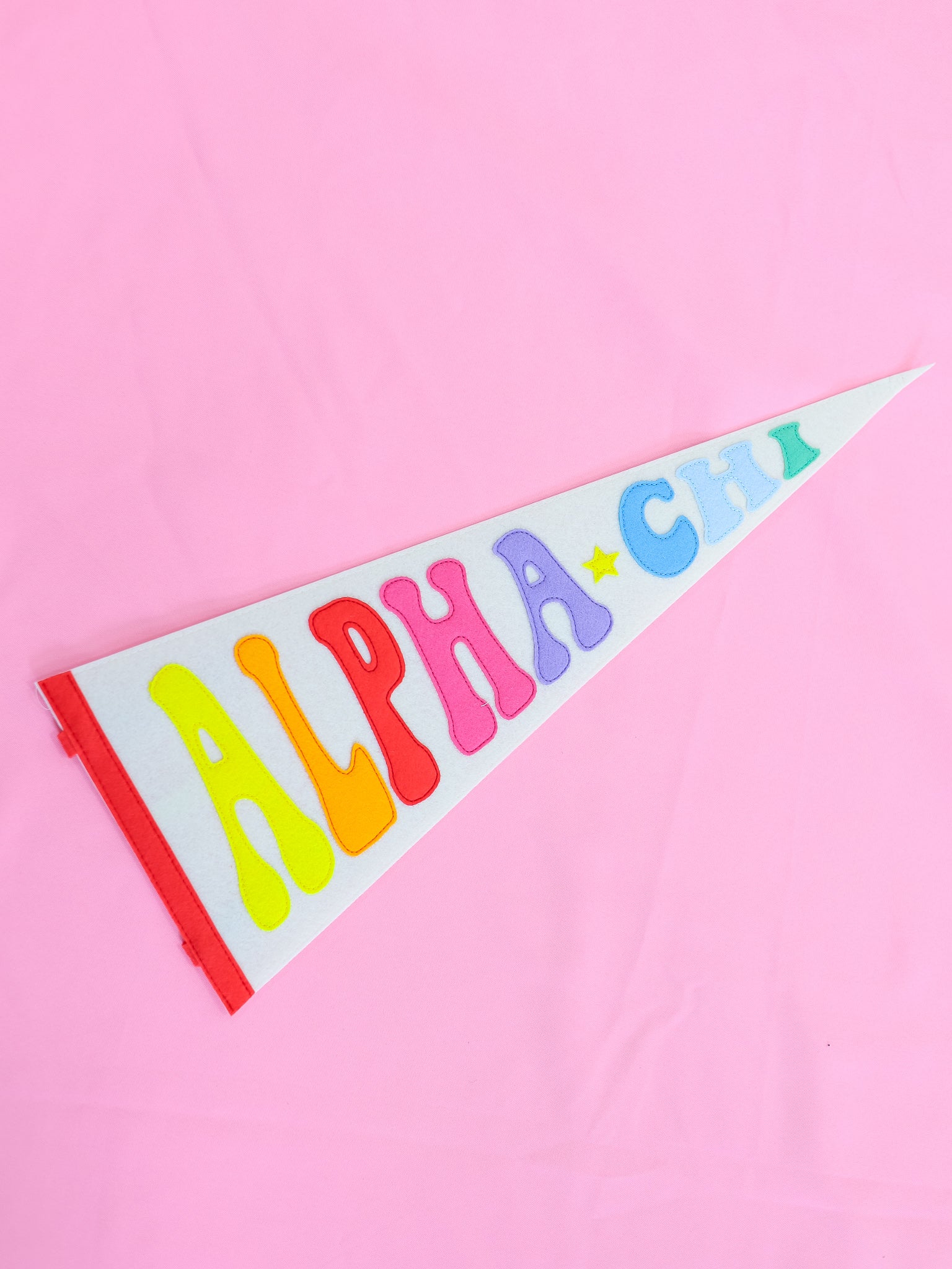 Alpha Chi Omega Rainbow Pennant Flag