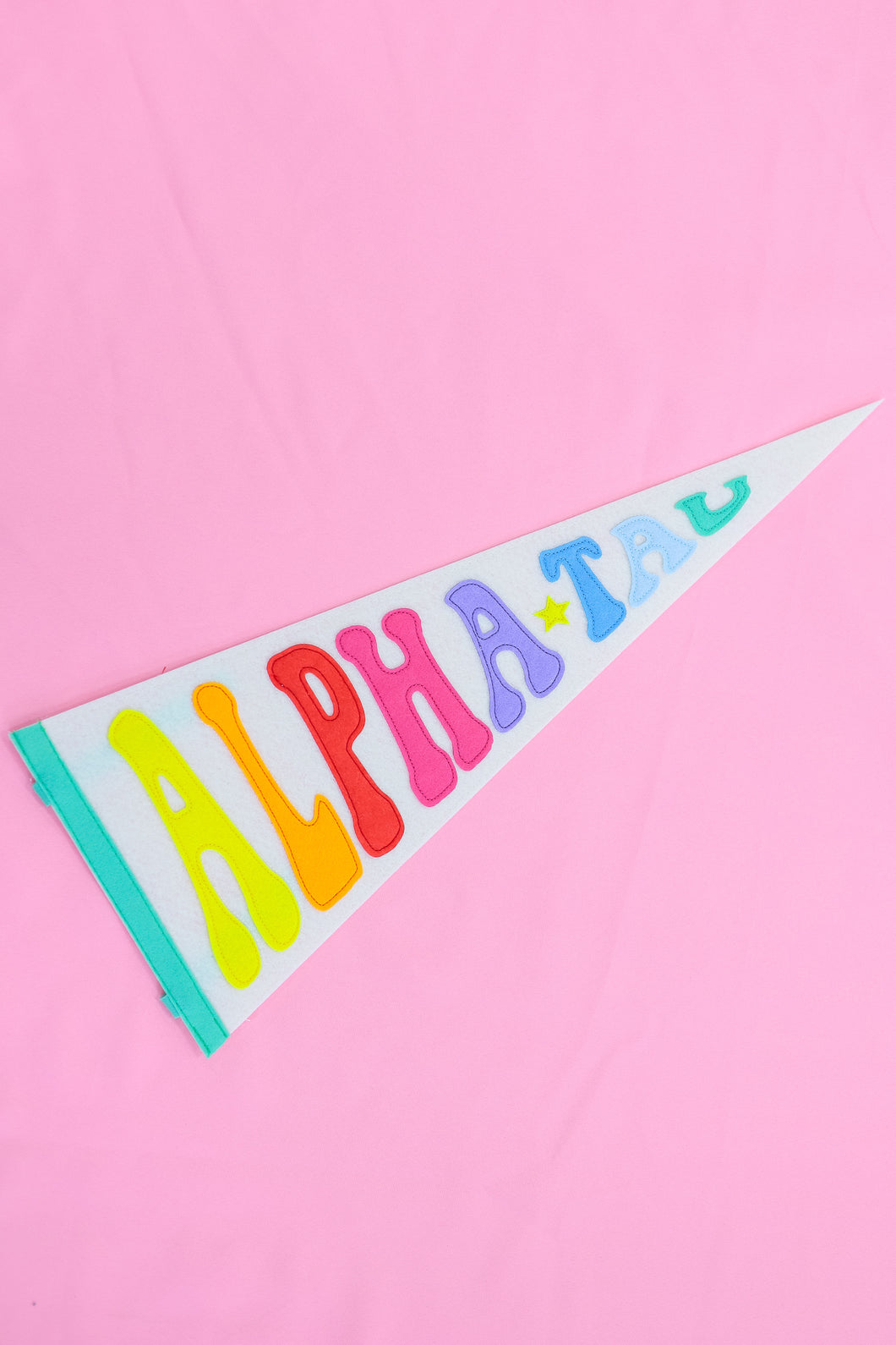 Alpha Sigma Tau Rainbow Pennant Flag