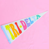 Delta Delta Delta Rainbow Pennant Flag