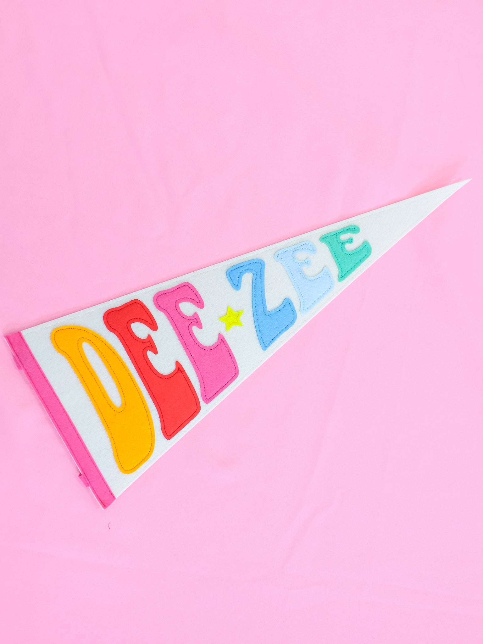 Delta Zeta Rainbow Pennant Flag
