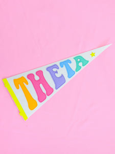 Kappa Alpha Theta Rainbow Pennant Flag