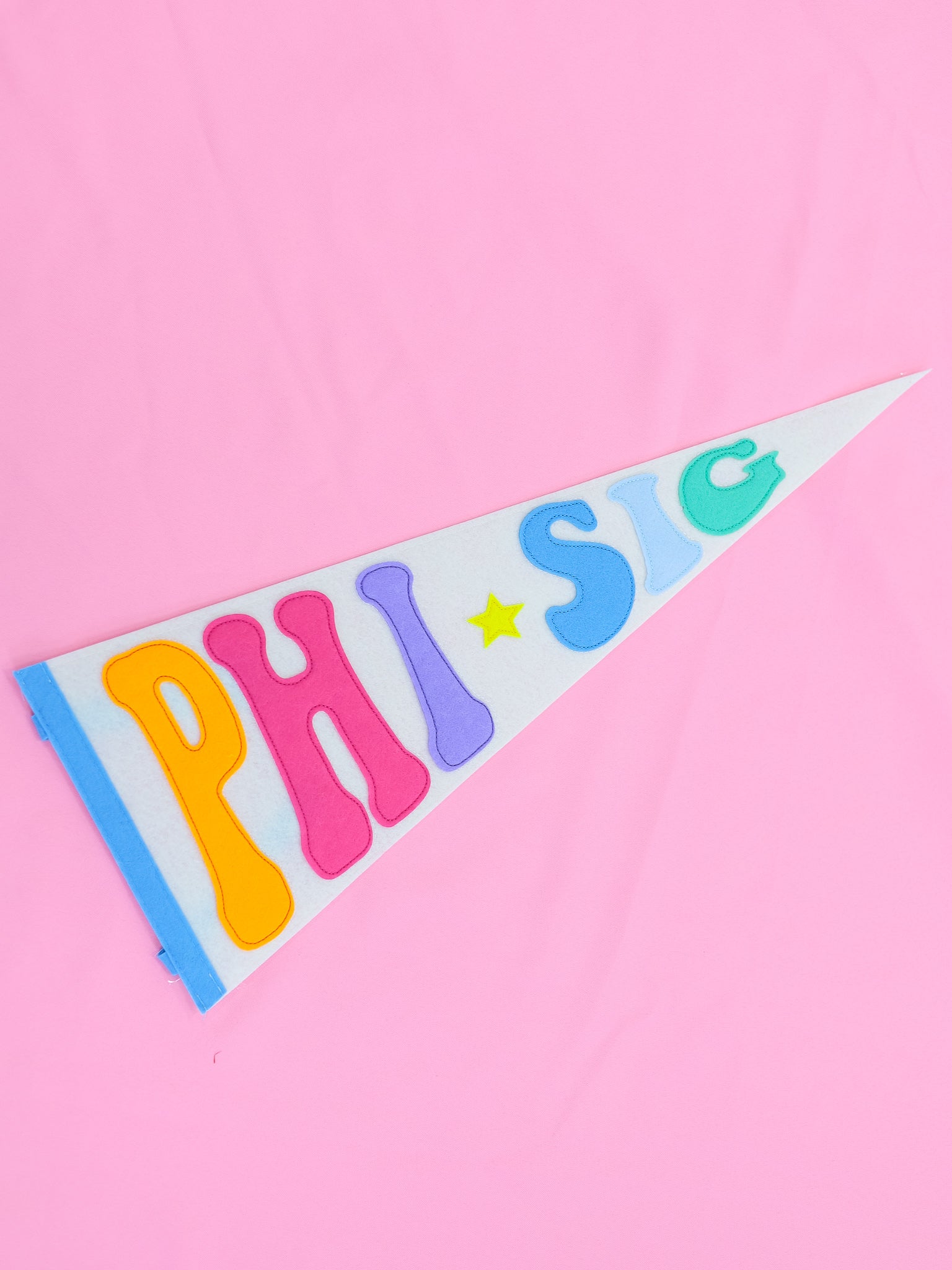 Phi Sigma Sigma Rainbow Pennant Flag