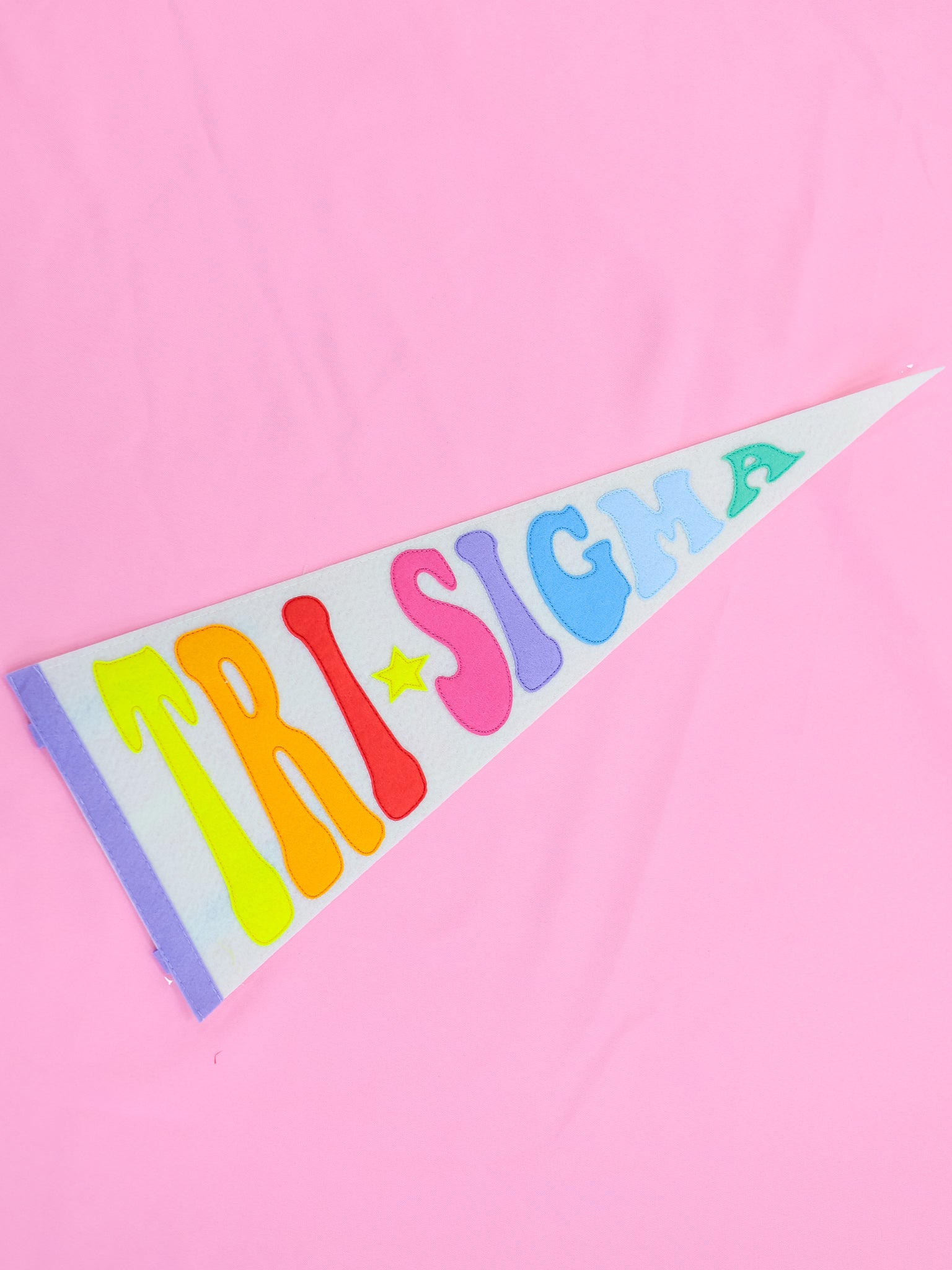 Sigma Sigma Sigma Rainbow Pennant Flag