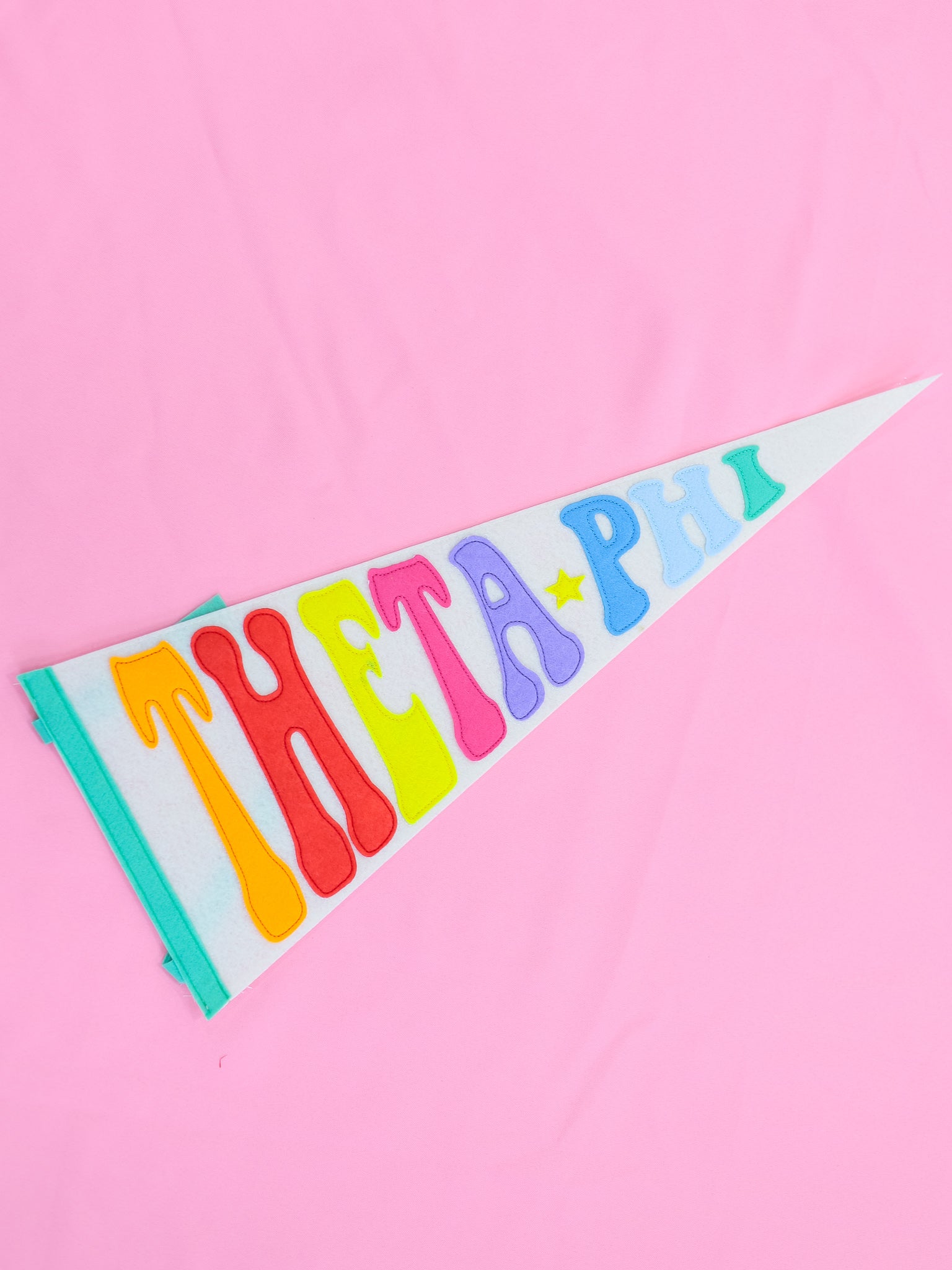Theta Phi Alpha Rainbow Pennant Flag