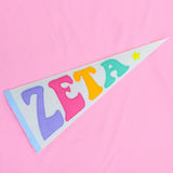 Zeta Tau Alpha Rainbow Pennant Flag