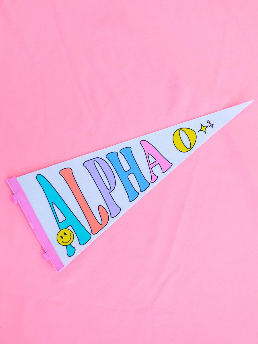 Alpha Omicron Pi Party Pennant Flag