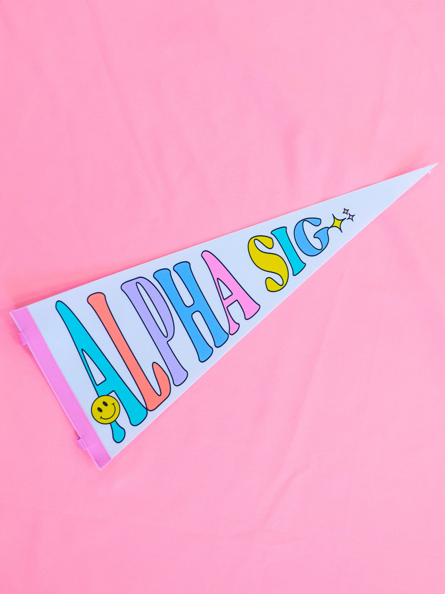 Alpha Sigma Alpha Party Pennant Flag