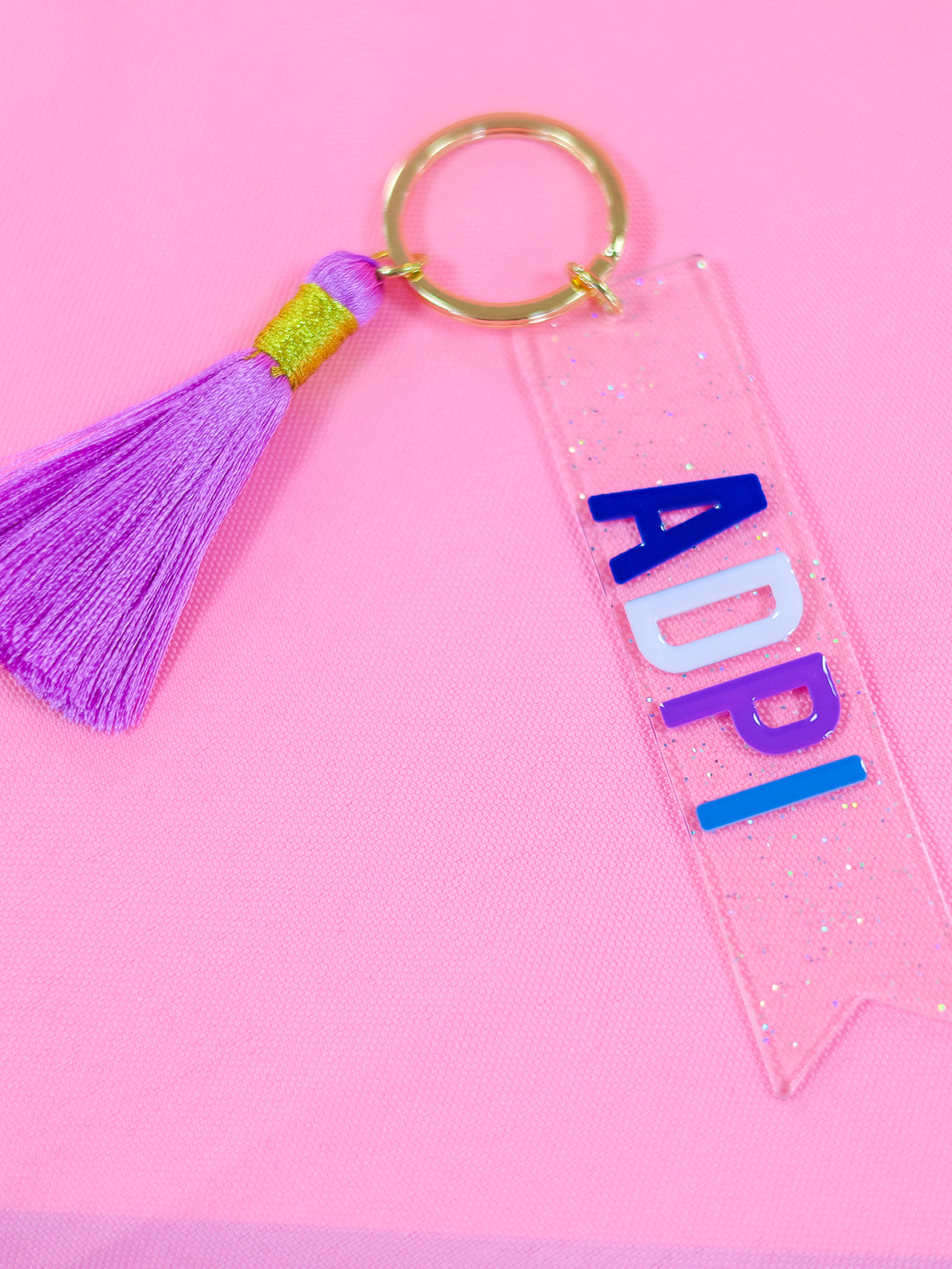 Alpha Delta Pi Sparkle Tassel Key Fob