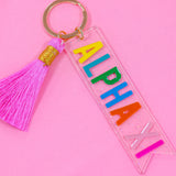 Alpha Xi Delta Sparkle Tassel Key Fob