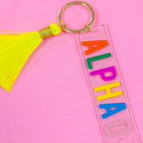 Alpha Omicron Pi Sparkle Tassel Key Fob