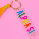 Alpha Sigma Alpha Sparkle Tassel Key Fob
