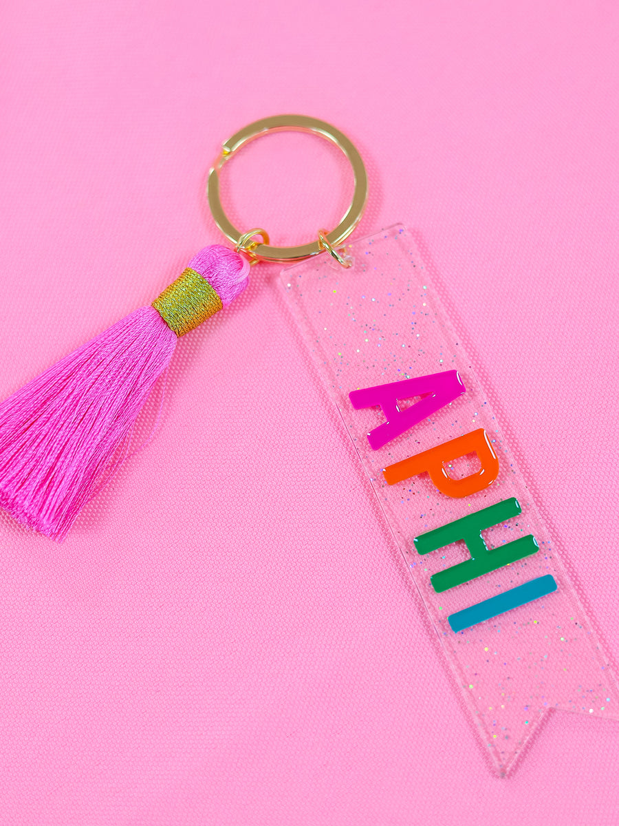 Alpha Phi Sparkle Tassel Key Fob