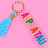 Alpha Sigma Tau Sparkle Tassel Key Fob
