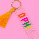 Delta Phi Epsilon Sparkle Tassel Key Fob
