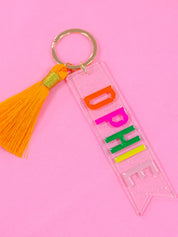 Delta Phi Epsilon Sparkle Tassel Key Fob