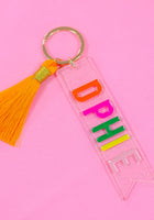 Load image into Gallery viewer, Delta Phi Epsilon Sparkle Tassel Key Fob
