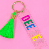 Delta Zeta Sparkle Tassel Key Fob