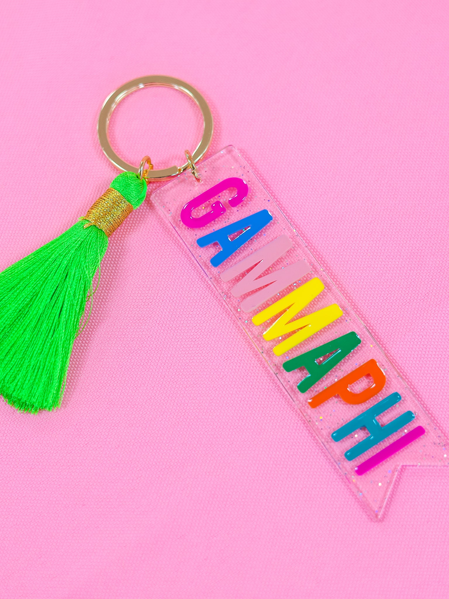 Gamma Phi Beta Sparkle Tassel Key Fob