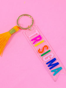 Sigma Sigma Sigma Sparkle Tassel Key Fob