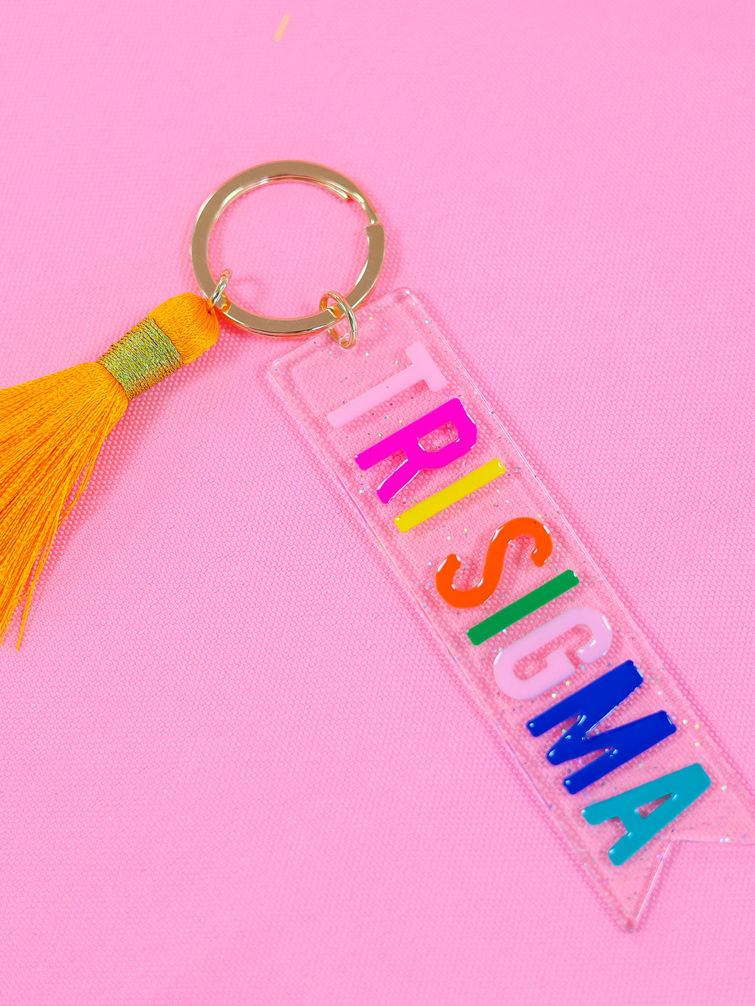 Sigma Sigma Sigma Sparkle Tassel Key Fob