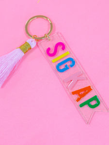 Sigma Kappa Sparkle Tassel Key Fob