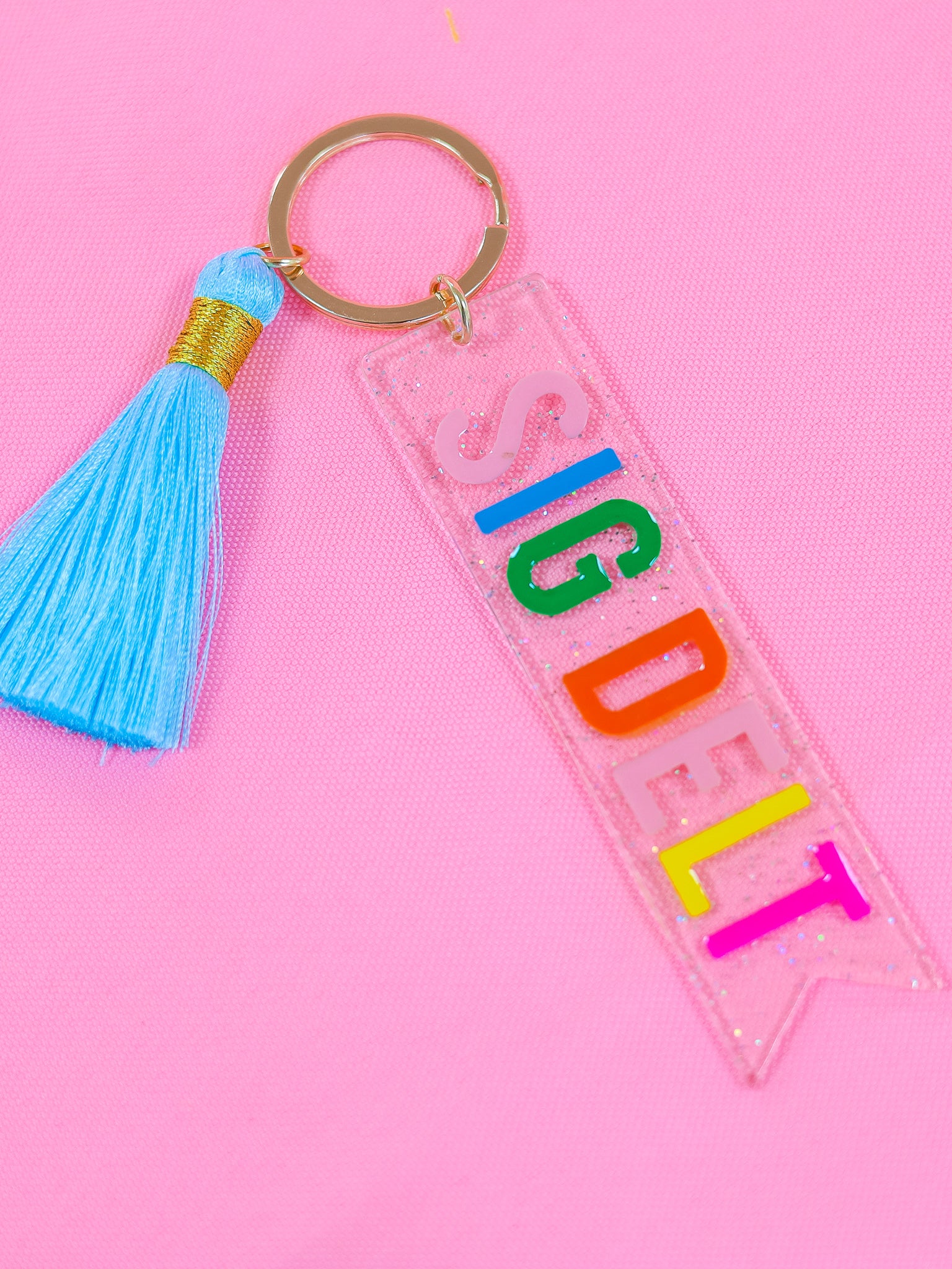 Sigma Delta Tau Sparkle Tassel Key Fob